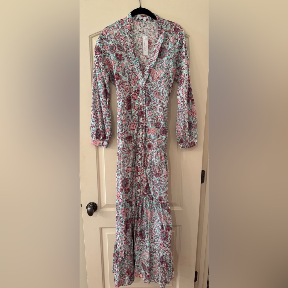 Poupette St Barth | Rita Maxi Dress in Aqua Pensee